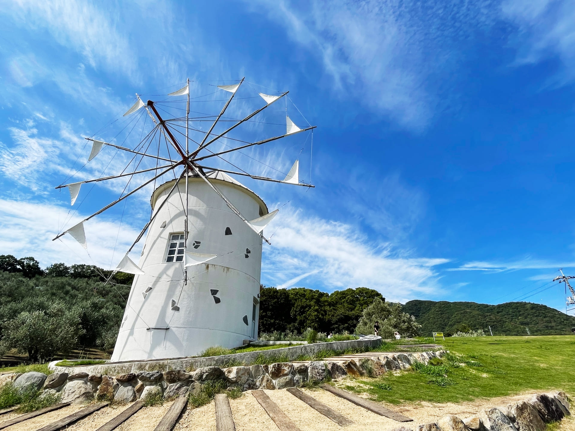 Greek-style windmill at Shodoshima Olive Park